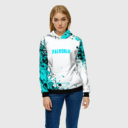 Толстовка-худи женская Palworld краски, цвет: 3D-черный — фото 2