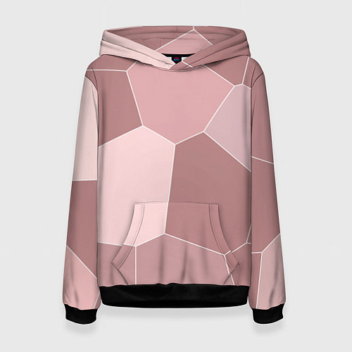 Женская толстовка Пыльно-розовый крупная мозаика / 3D-Черный – фото 1