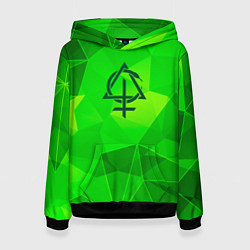 Толстовка-худи женская Behemoth green poly, цвет: 3D-черный