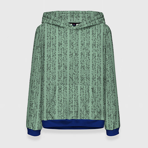 Женская толстовка Холодный зелёный полосы с мелкими крапинками / 3D-Синий – фото 1