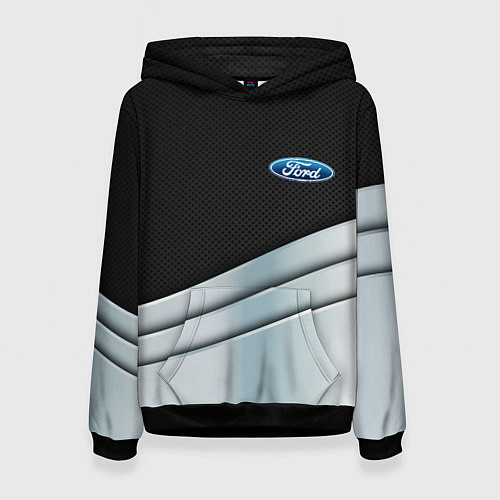 Женская толстовка FORD metal texture / 3D-Черный – фото 1