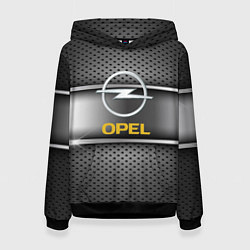 Толстовка-худи женская Opel carbon metal steel, цвет: 3D-черный