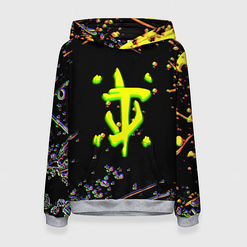 Женская толстовка Doom кислотное лого глитч / 3D-Меланж – фото 1