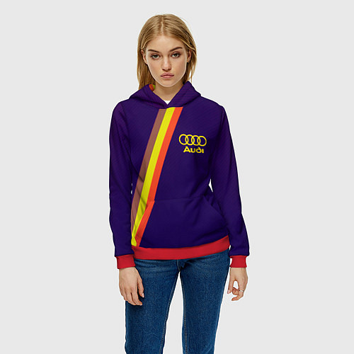 Женская толстовка AUDI line sport / 3D-Красный – фото 3