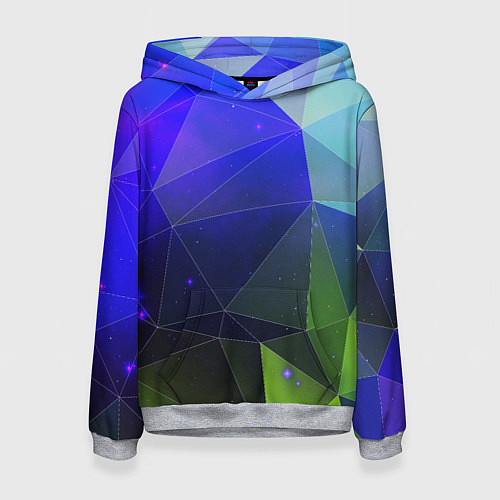 Женская толстовка Неоновые треугольники геометрия / 3D-Меланж – фото 1