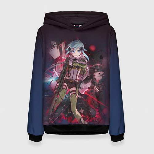 Женская толстовка Мастера меча онлайн - Призрачная пуля / 3D-Черный – фото 1