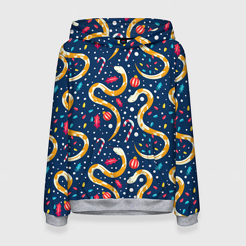 Женская толстовка Новогодний паттерн символ года 2025 / 3D-Меланж – фото 1