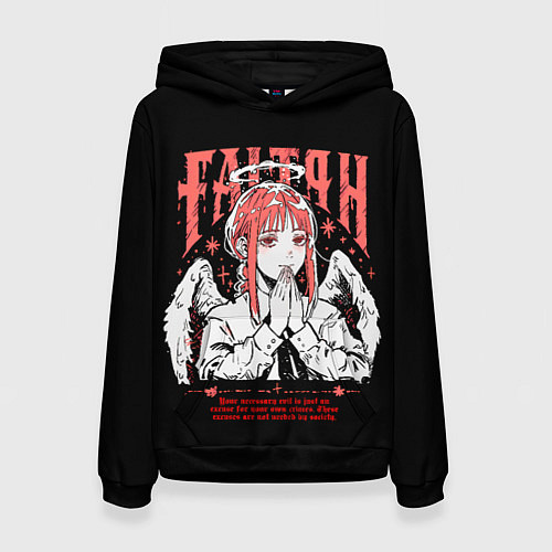 Женская толстовка Макима ангел - Человек бензопила / 3D-Черный – фото 1