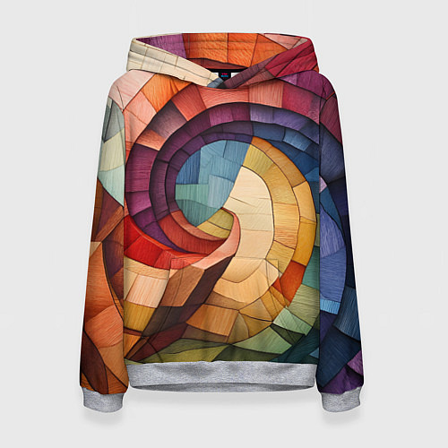 Женская толстовка Разноцветная мозаика в виде спирали / 3D-Меланж – фото 1