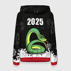 Толстовка-худи женская Змея - 2025, цвет: 3D-красный