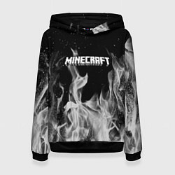 Толстовка-худи женская Fortnite серый огонь, цвет: 3D-черный