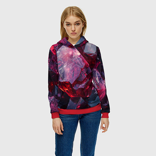 Женская толстовка Драгоценный минерал / 3D-Красный – фото 3