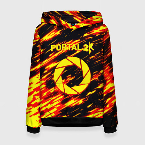 Женская толстовка Portal огненный стиль / 3D-Черный – фото 1