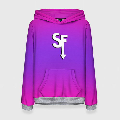 Женская толстовка Sally Face neon gradient / 3D-Меланж – фото 1