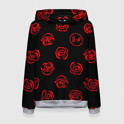 Женская толстовка Twenty one pilots rose pattern / 3D-Меланж – фото 1