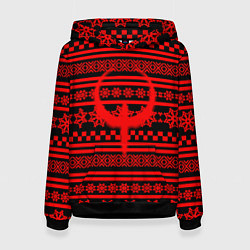 Толстовка-худи женская Quake winter pattern, цвет: 3D-черный