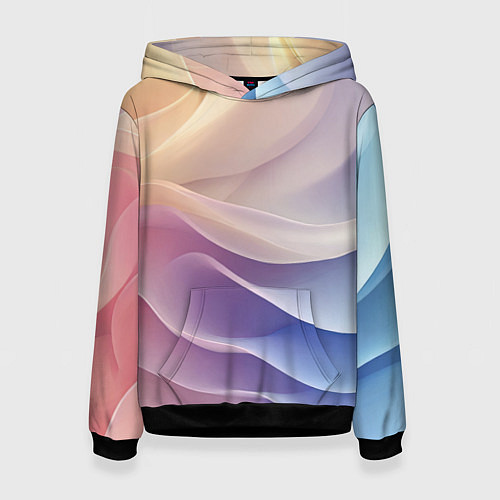 Женская толстовка Текстура с градиентом волны / 3D-Черный – фото 1