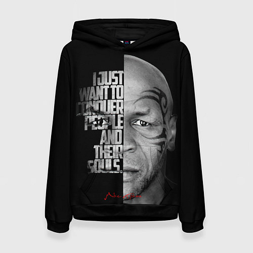 Женская толстовка Mike Tyson want to conquer / 3D-Черный – фото 1