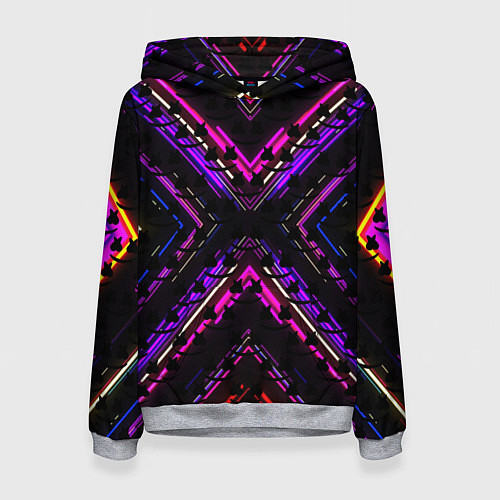 Женская толстовка Marshmello geometry neon / 3D-Меланж – фото 1