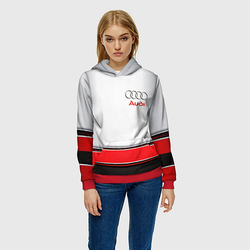 Женская толстовка AUDI auto car / 3D-Красный – фото 3