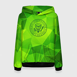 Толстовка-худи женская Ramones green poly, цвет: 3D-черный