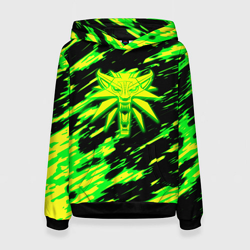 Женская толстовка Ведьмак кислотный волк / 3D-Черный – фото 1