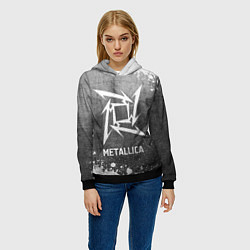 Толстовка-худи женская Metallica - grey gradient, цвет: 3D-черный — фото 2