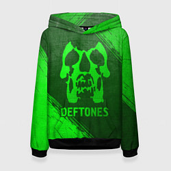 Толстовка-худи женская Deftones - green gradient, цвет: 3D-черный