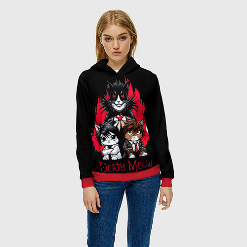 Женская толстовка Death meow cats / 3D-Красный – фото 3