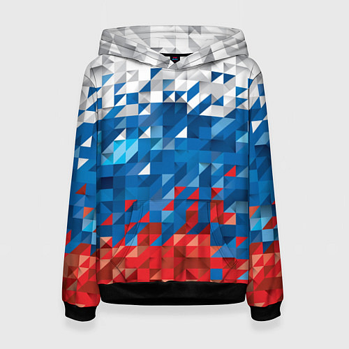 Женская толстовка Пиксельный флаг / 3D-Черный – фото 1