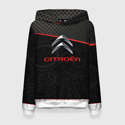 Толстовка-худи женская Citroen auto car, цвет: 3D-белый