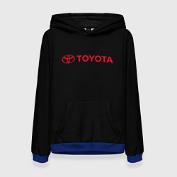 Толстовка-худи женская Toyota red logo auto, цвет: 3D-синий