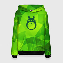 Толстовка-худи женская Totoro green poly, цвет: 3D-черный