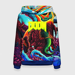 Толстовка-худи женская Doom monster mars, цвет: 3D-синий