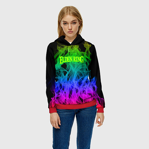 Женская толстовка Elden ring flame / 3D-Красный – фото 3