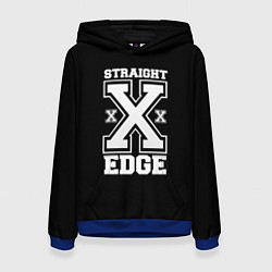 Толстовка-худи женская Straight edge SXE, цвет: 3D-синий