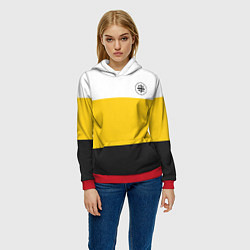 Толстовка-худи женская Когда была свободна Русь - НИКА, цвет: 3D-красный — фото 2