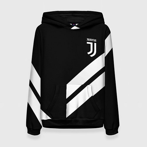 Женская толстовка Juventus line white / 3D-Черный – фото 1