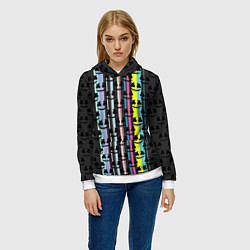 Толстовка-худи женская Marshmello dj pattern line, цвет: 3D-белый — фото 2