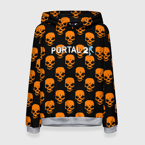 Женская толстовка Portal skull pattern / 3D-Меланж – фото 1