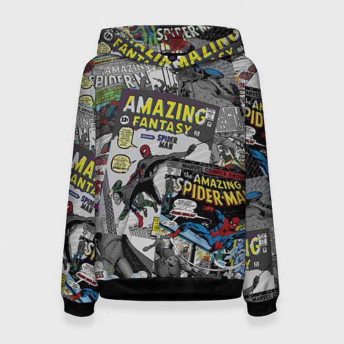 Женская толстовка Spider-man comics / 3D-Черный – фото 1