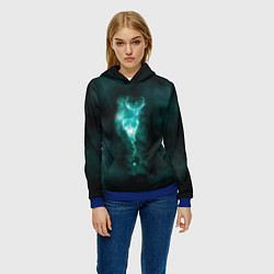 Толстовка-худи женская  Patronus deer, цвет: 3D-синий — фото 2