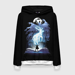 Толстовка-худи женская Harry Potter patronus and dementors, цвет: 3D-белый