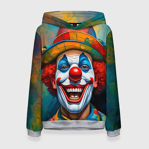Женская толстовка Нейросеть - безумный клоун / 3D-Меланж – фото 1