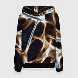 Толстовка-худи женская Неоновые связи, цвет: 3D-черный