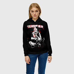 Толстовка-худи женская Terrifier clown Art, цвет: 3D-черный — фото 2