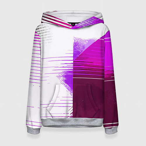 Женская толстовка Горизонтальные полосы на розово-белом фоне / 3D-Меланж – фото 1