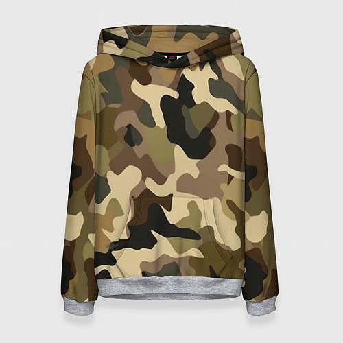 Женская толстовка Милитари камуфляж / 3D-Меланж – фото 1