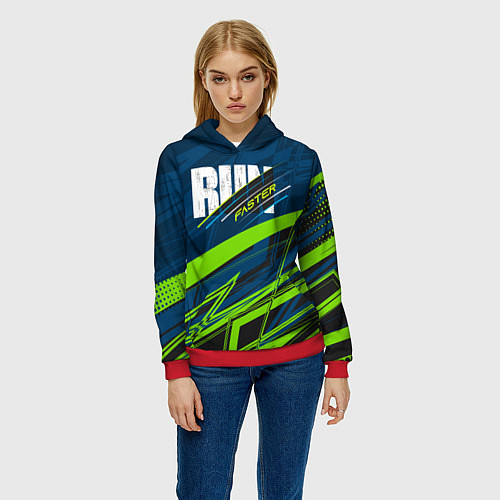 Женская толстовка Бодрый лозунг / 3D-Красный – фото 3