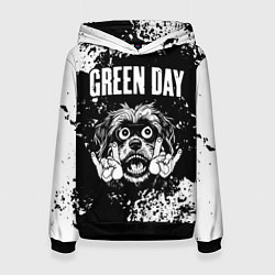 Толстовка-худи женская Green Day рок пес, цвет: 3D-черный